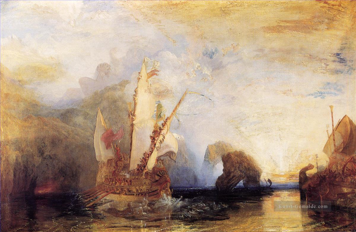 Odysseus verhöh Polyphem romantische Turner Ölgemälde